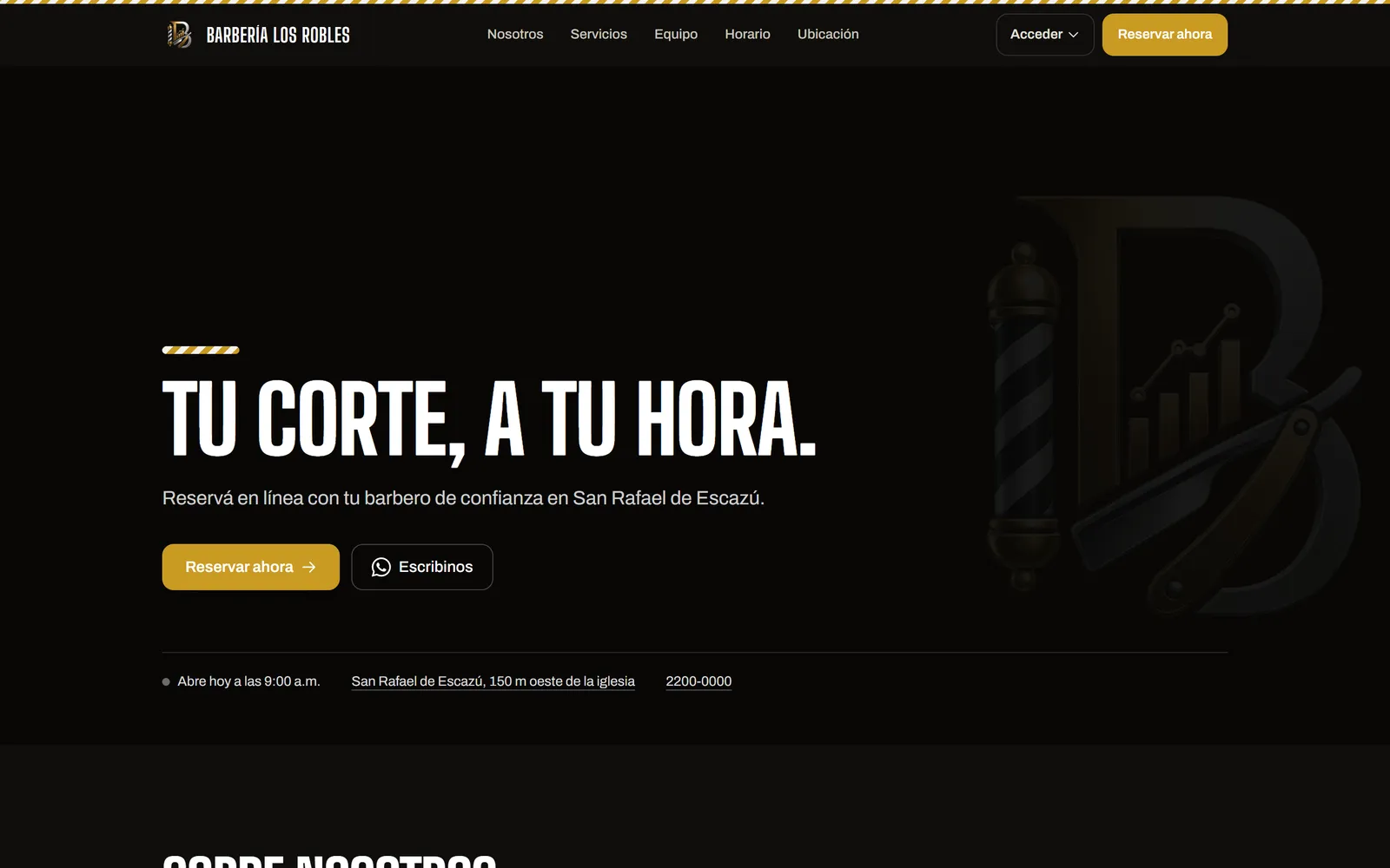 Página web pública de la barbería.